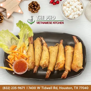 Indulge in an exquisite culinary journey with our meticulously crafted Shrimp Spring Rolls at The Pho Vietnamese Restaurant!