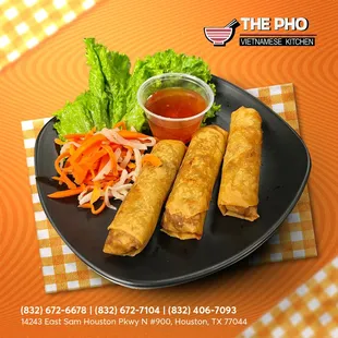 Crispy Delights from East to
West! Indulge in the authentic flavors of our Egg Rolls
at The Pho Vietnamese Restaurant.