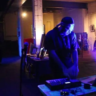 a man standing in front of a keyboard