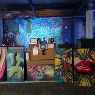 a colorful mural of a woman's face