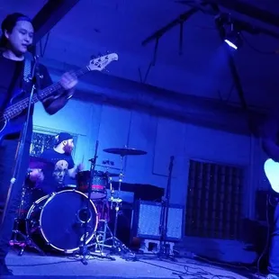 a band playing on stage