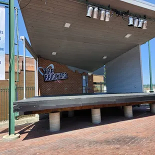 Parking lot concert stage