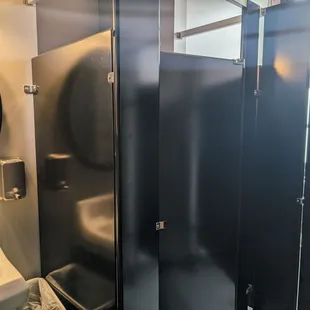 Interior of women's restroom. (Standing back to the door. Very tight space.)