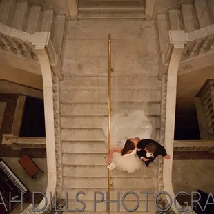 The marble staircase is beautiful!