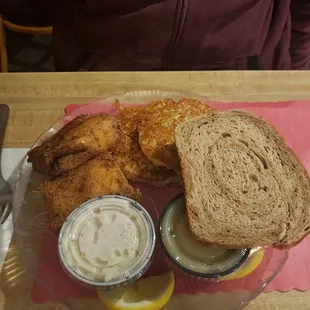 2 piece fish fry and potato pancakes