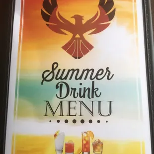 Summer drink menu