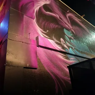 a mural on the side of a building