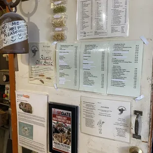 a variety of items displayed on the wall