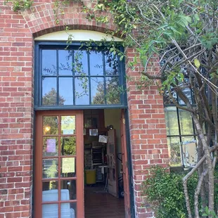 the entrance to the building