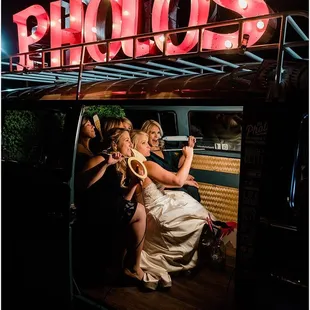 Bridal parties love silly group photos in The Photo Bus