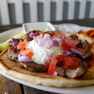 Gyro (Year-o) and Sweet Potato Fries