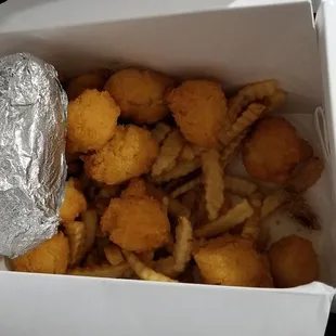 Baked potatoes  Hush puppies French fries
