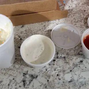 Tarter sauce.   Cocktail  sauce