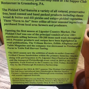 menu