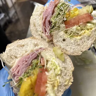 3. Ham, Bacon, Avocado, Sprouts and Swiss Cheese Sandwich