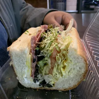 2. Salami, Avocado, Sprouts and Cream Cheese Sandwich