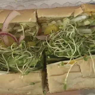 5. Vegetarian Avocado, Cucumber, Sprouts, Provolone and Cream Cheese Sandwich