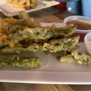 Beer battered asparagus