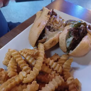 Philly cheesesteak &amp; fries