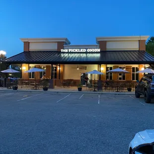 Outdoor dining area at The Pickled Onion