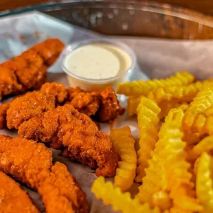 fried chicken and corn