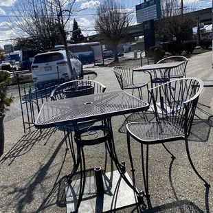 Outdoor seating only. 3 tables