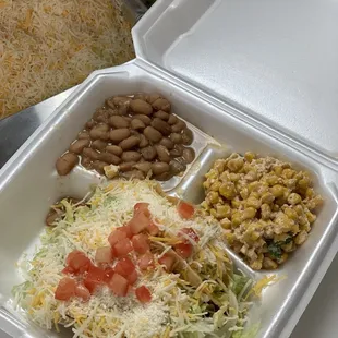 Crunchy Shredded Beef and Mild Green Chile Tacos, Frijoles Charros, and Mexican Street Corn Salad