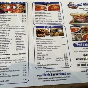 soup, salad, dessert