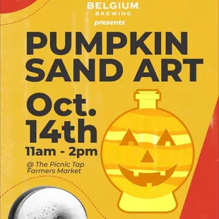 a poster for pumpkin sand art