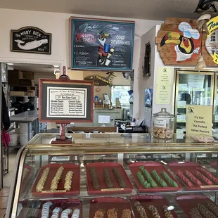 a display of pastries and pastries