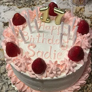 Whipped cream frosting with strawberry filling