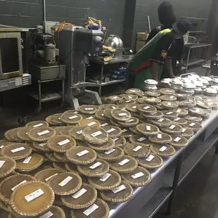 a table of pies