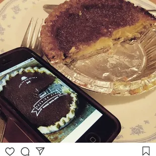 A delicious bean pie up close