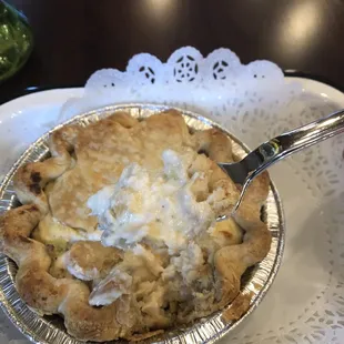 Inside the pot pie. Creamy and delicious