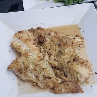 Grilled cod ( side salad not pictured) &amp; avacado corn  smash (avacado, grilled corn, garlic roasted tomato, fresh jalapeno &amp; feta)