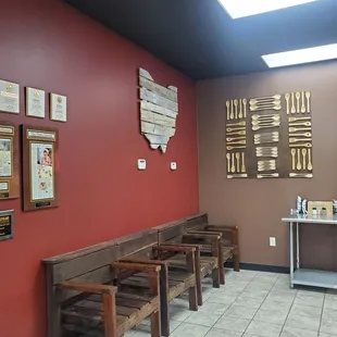 Inside waiting area for carry out