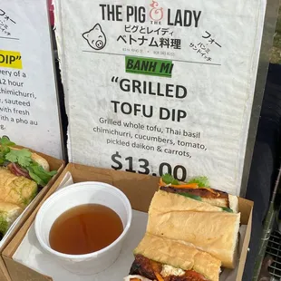 two sandwiches and a cup of tea