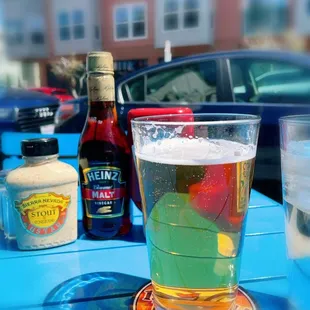 Glass of 805. One of the suggestions from the bartender. Goes great with fish and chips! Yumm