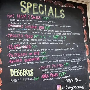 Specials board