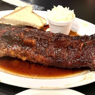Slab o delicious bbq ribs &amp; decent slaw at The Pig!
