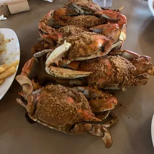 a pile of crabs