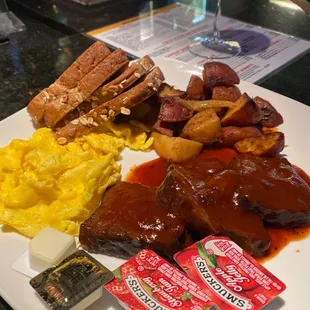 Short ribs and eggs