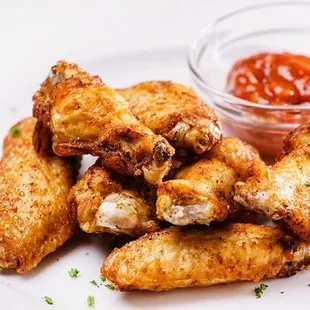 Crispy PG Wings with Chef David's homemade Habanero Hot Sauce!