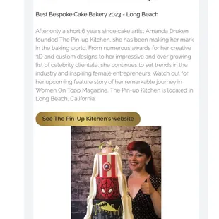 LuxLife Magazine&apos;s 2023 winner for Best Bespoke Cake Bakery.