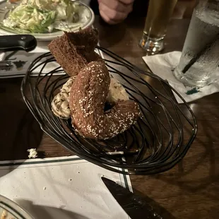 Bread, that was cold and hard as a rock