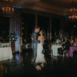 Reception venue. At night, it overlooks all the lights of downtown Colorado Springs