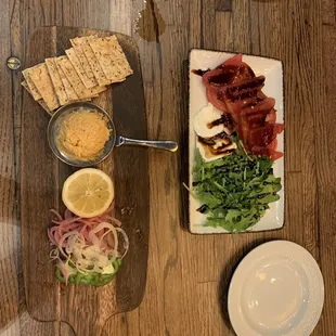 Fish dip and watermelon salad