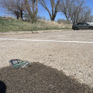 Glass in parking lot