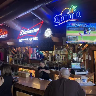 people sitting at the bar