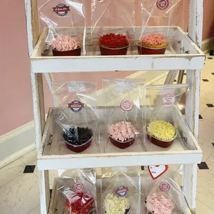 Individual heart shaped cupcakes